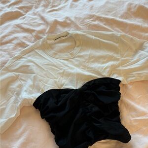 White and Black Long Sleeve Top